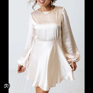 Vestique Champagne Satin Dress